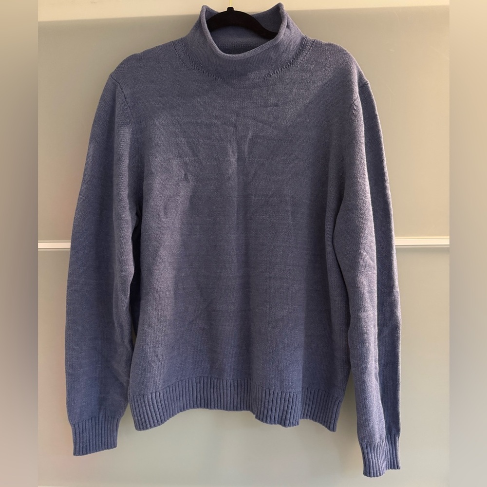 Vintage Blue Roll-neck Sweater